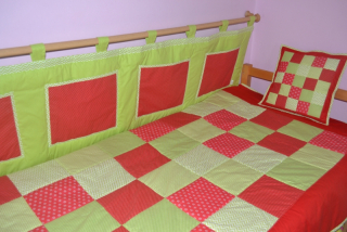 Patchworková sada červeno-zelená