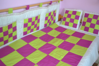 Patchworková sada fuchsiová s limetkou a trochou smetany